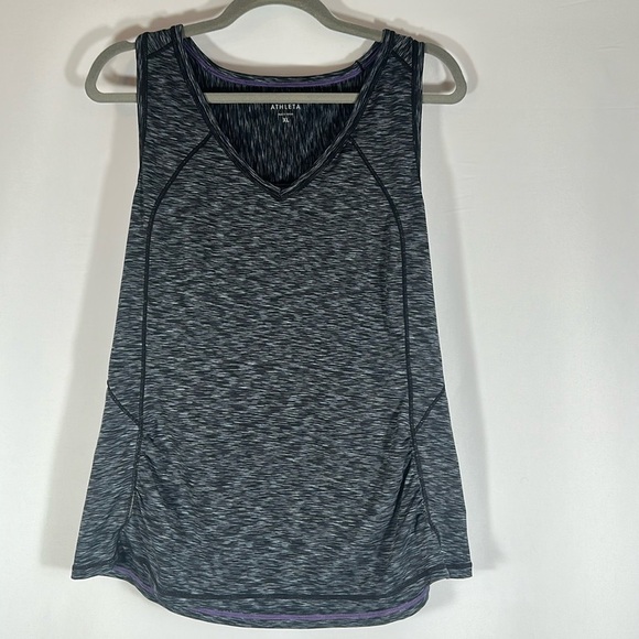 Athleta Pop Space Dye Grey Athletic Run Tank Top - Picture 5 of 11